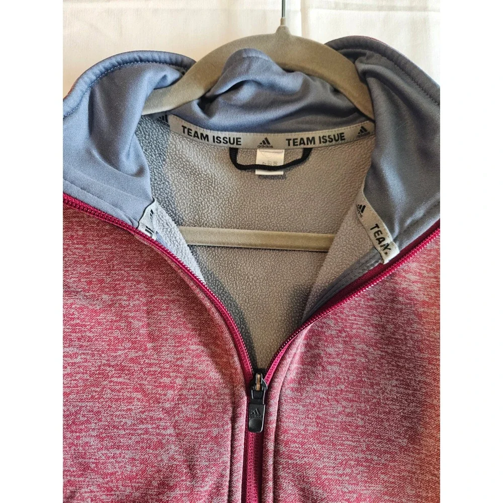 Adidas Men's‎ Heathered Red Quarter Zip Pullover Sweatshirt Athletic Top
